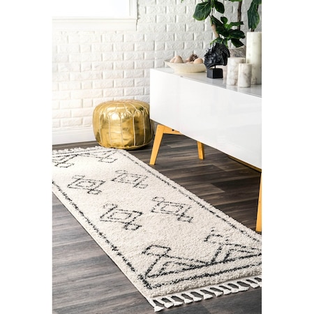 Nuloom Mackie Moroccan Tasseled Shag Area Rug 2ft 6in x 6ft GCDI03A-2606